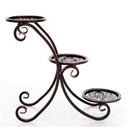 Подставка напольная на 3 цветка кованая высота 57см 401-021Br - фото 72425