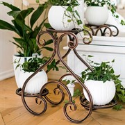 Напольная подставка для цветов 3 кашпо металл высота 60см 401-013BrG - фото 72427