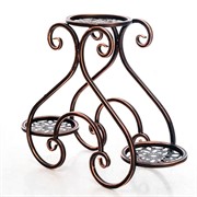 Напольная подставка для цветов 3 кашпо металл высота 60см 401-013BrG - фото 72429