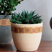 Горшок БУТОН уют бежевый 1,3л №2 14см - фото 72444