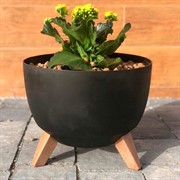 Кашпо РОМА на ножках 9,3л 29х23 антрацит - фото 72460