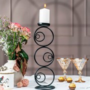 Подсвечник настольный кованый под одну свечу черный 607-15-B - фото 72464