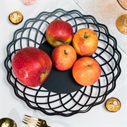Фруктовница металлическая чёрная диаметр 29см 304-003B - фото 72469