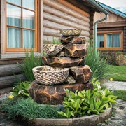 Фонтан декоративный для сада и дачи Чаши счастья высота 47см U09201 - фото 72483