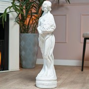 Скульптура декоративная Девушка с цветами белая матовая высота 77см F03003-WM - фото 72761