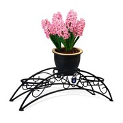 Подставка на подоконник на 3 цветка кованая чёрная диаметр 15см 14-953 - фото 72829