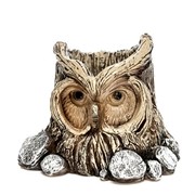 Кашпо декоративное Пень с совой высота 37 см - фото 72982