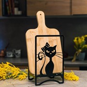 Комплект кухонных аксессуаров Кошка с бантом 300-207B (салфетница+для бум. полотенец+для досок) - фото 73001