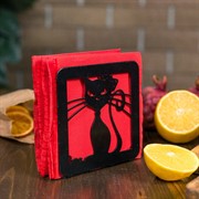 Комплект кухонных аксессуаров Кошка с бантом 300-207B (салфетница+для бум. полотенец+для досок) - фото 73002