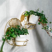 Подставка настенная для цветов Гинкго золотая металл 15-109G - фото 73004