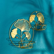 Подставка настенная для цветов Гинкго золотая металл 15-109G - фото 73005