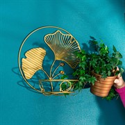 Подставка настенная на 1 цветок Гинкго металл золотая 15-113G - фото 73012