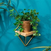 Подставка настенная Лофт 1 полка металл и дерево длина 35см золото 66-501-G - фото 73014