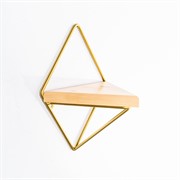 Подставка настенная Лофт 1 полка металл и дерево длина 35см золото 66-501-G - фото 73016