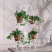 Подставка для цветов на подоконник Бабочки на 12 кашпо белая металл 41-918W - фото 73027