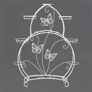 Подставка для цветов на подоконник Бабочки на 12 кашпо белая металл 41-918W - фото 73028