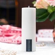 Свеча рифлёная 5х15см парафин белая - фото 73431