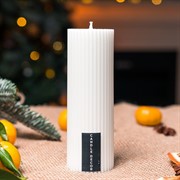 Свеча рифлёная 5х15см парафин белая - фото 73432