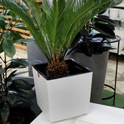 Горшок Квадро 23,4л белый с вкладкой - фото 73644