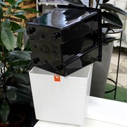 Горшок Квадро 23,4л белый с вкладкой - фото 73645