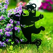 Фигура садовая Крот на самокате металл 801-205B - фото 73726