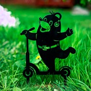 Фигура садовая Крот на самокате металл 801-205B - фото 73727