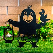 Фигура садовая Крот с подсвечником металл 801-211B - фото 73750