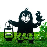 Фигура садовая Крот с подсвечником металл 801-211B - фото 73753