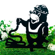 Фигура садовая Крот с держателем для шланга металл 801-215B - фото 73758