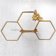 Подставка настенная на 1 цветок Соты металл золото 15-125G - фото 73767