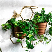 Подставка настенная на 3 цветка металл золото 15-124G - фото 73771