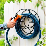 Катушка для садового шланга чёрная настенная металл 54-627B - фото 73988 Катушка для садового шланга чёрная настенная металл 54-627B - фото 73988