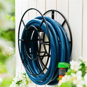 Катушка для садового шланга чёрная настенная металл 54-627B - фото 73989 Катушка для садового шланга чёрная настенная металл 54-627B - фото 73989