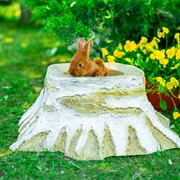 Кашпо декоративное Пень березовый для сада диаметр 65см U07446 - фото 74013