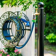 Колонка садовая круглая чёрная металл высота 68см 55-116B - фото 74033