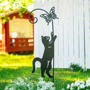 Шпалера для растений металлическая Кошка с бабочкой высота 100см 202-017B - фото 74038