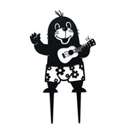 Фигура садовая Крот с гитарой штекер металл 41см 801-212B - фото 74526
