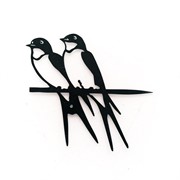 Декор настенный Ласточки комплект 2шт металл чёрный 700-014B - фото 74534