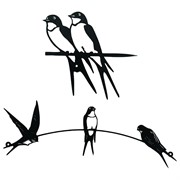 Декор настенный Ласточки комплект 2шт металл чёрный 700-014B - фото 74536