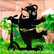 Фигура садовая Крот на самокате металл 801-205B - фото 74611