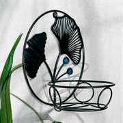 Подставка настенная на 1 цветок чёрная металл 15-117B - фото 74629