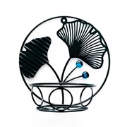 Подставка настенная на 1 цветок чёрная металл 15-117B - фото 74630