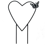 Опора для комнатных растений Сердце металлическая 32см 202-047B - фото 74638