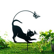 Шпалера для растений 52см металл Кошка с бабочками 202-053B - фото 74650