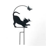 Шпалера для растений 52см металл Кошка с бабочками 202-053B - фото 74651