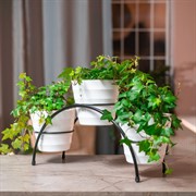 Подставка для цветов на подоконник на 3 кашпо чёрная 41-944B - фото 74753