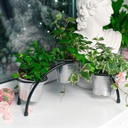 Подставка для цветов на подоконник на 3 кашпо чёрная 41-944B - фото 74754
