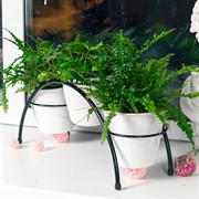 Подставка для цветов на подоконник на 3 кашпо чёрная 41-944B - фото 74755