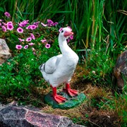 Фигура для сада Гусак полистоун высота 45см F01169 - фото 74766
