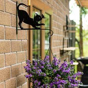 Кронштейн для цветов Котёнок настенный длина 29см кованый 201-002B - фото 74795